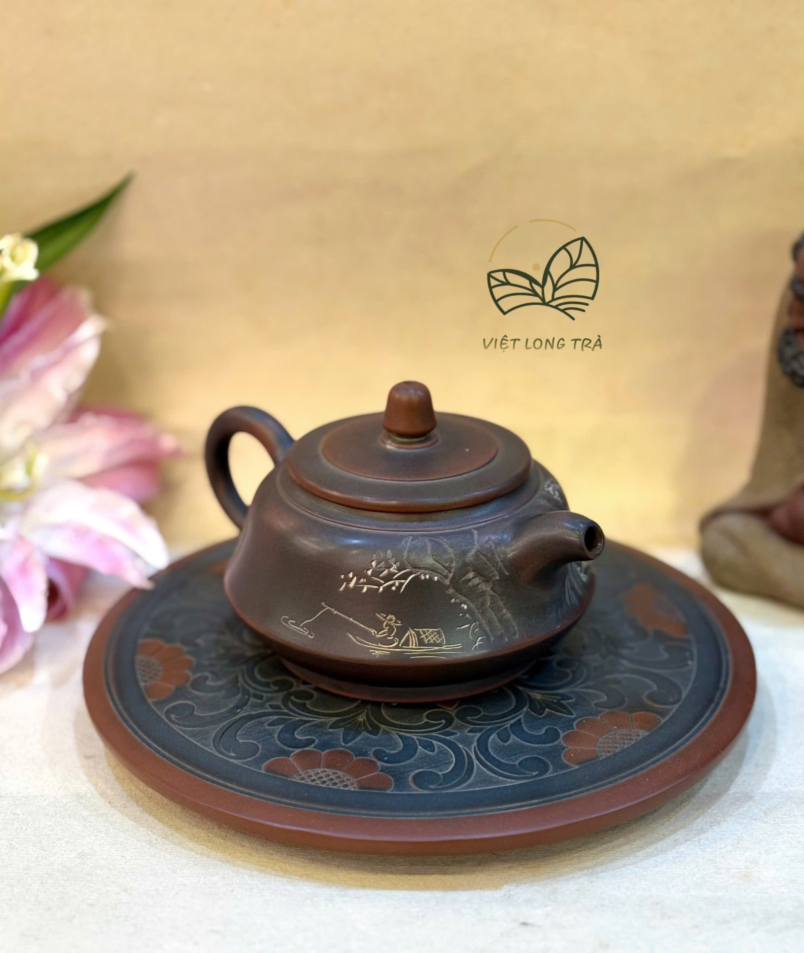 FISHERMAN'S GAIN TEAPOT 175ML - NIXING CERAMIC - HANDMADE TEAPOT - ARTISAN HU DONGLI