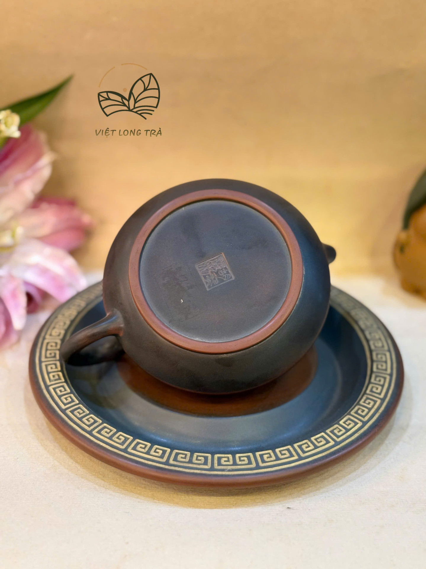 BAMBOO AND BIRD TEAPOT IN NIXING CERAMIC 225ML - HANDMADE TEAPOT - ARTISAN HU DONGLI