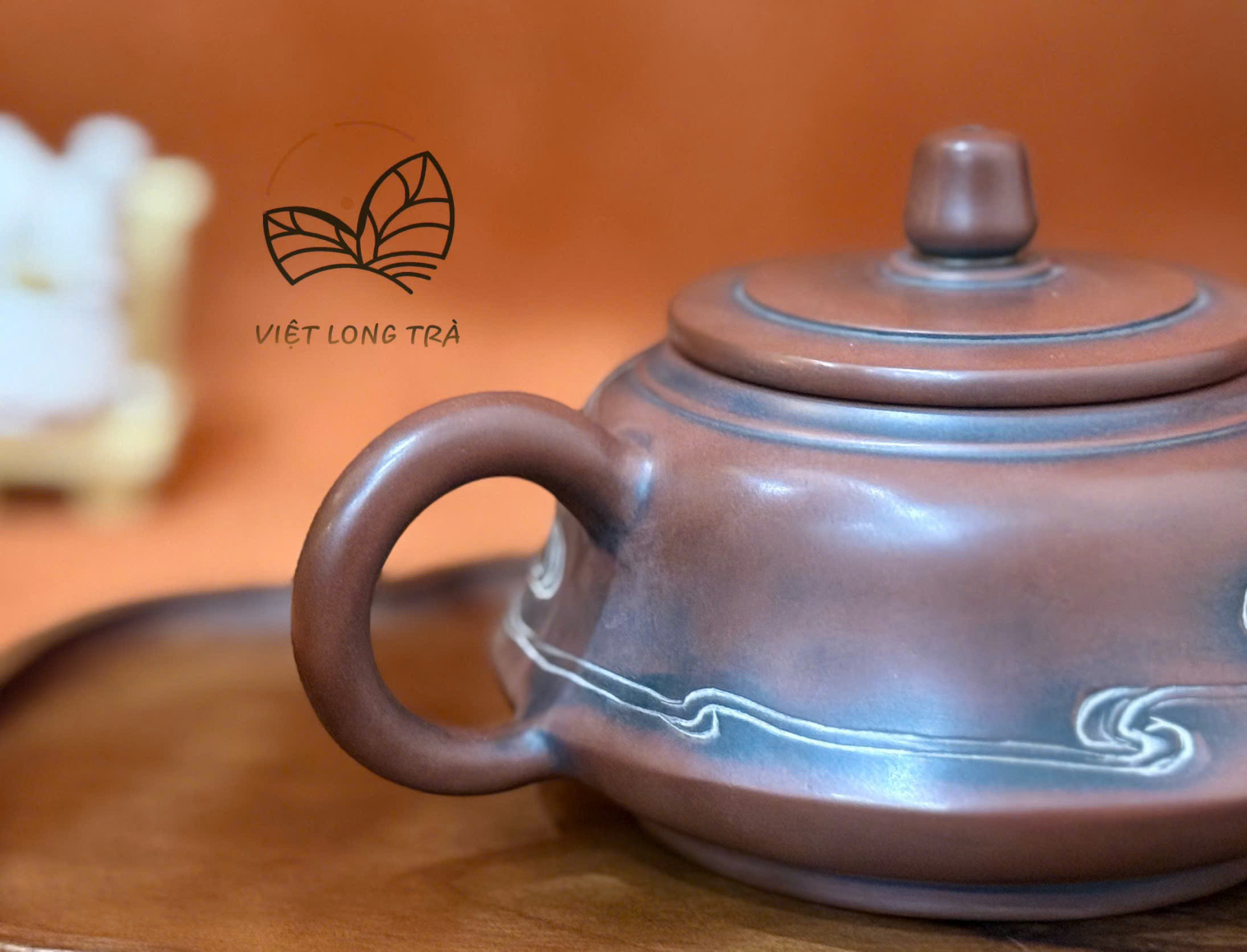 MOON AND CLOUDS TEAPOT IN NIXING CERAMIC 175ML - HANDMADE TEAPOT - FLAMBÉ FIRING ART