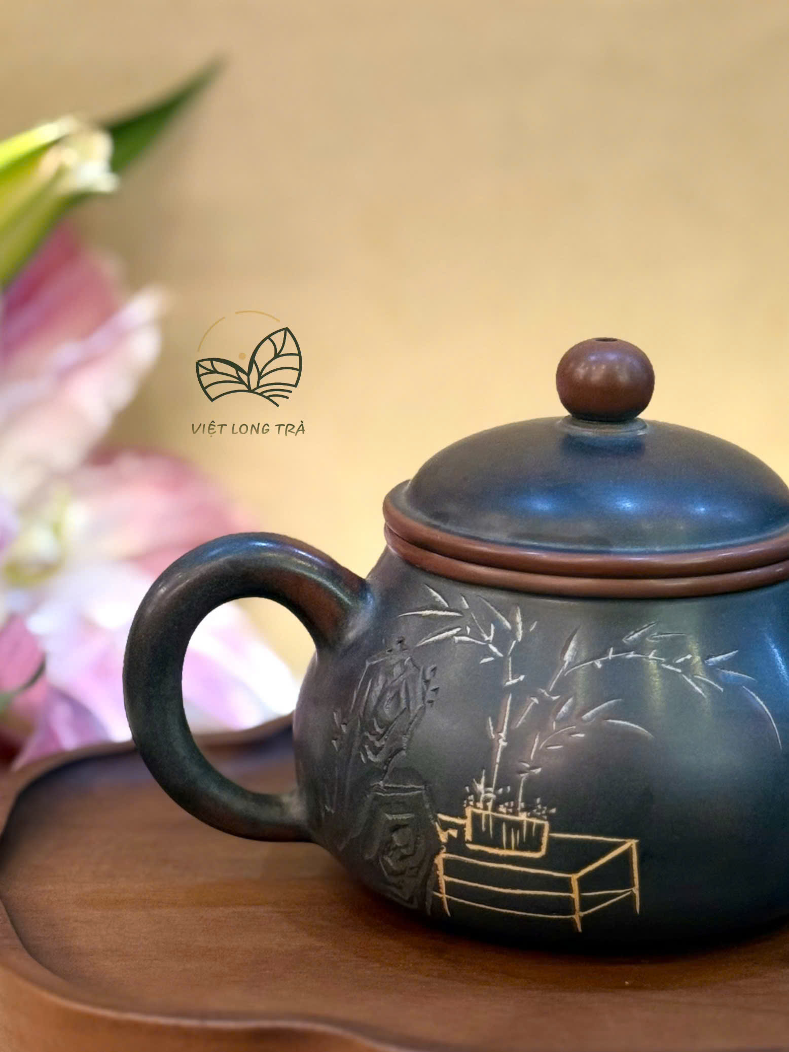 RONGTIAN ZHUJIE TEAPOT 150ML - NIXING CERAMIC - HANDMADE TEAPOT - ARTISAN HU DONGLI