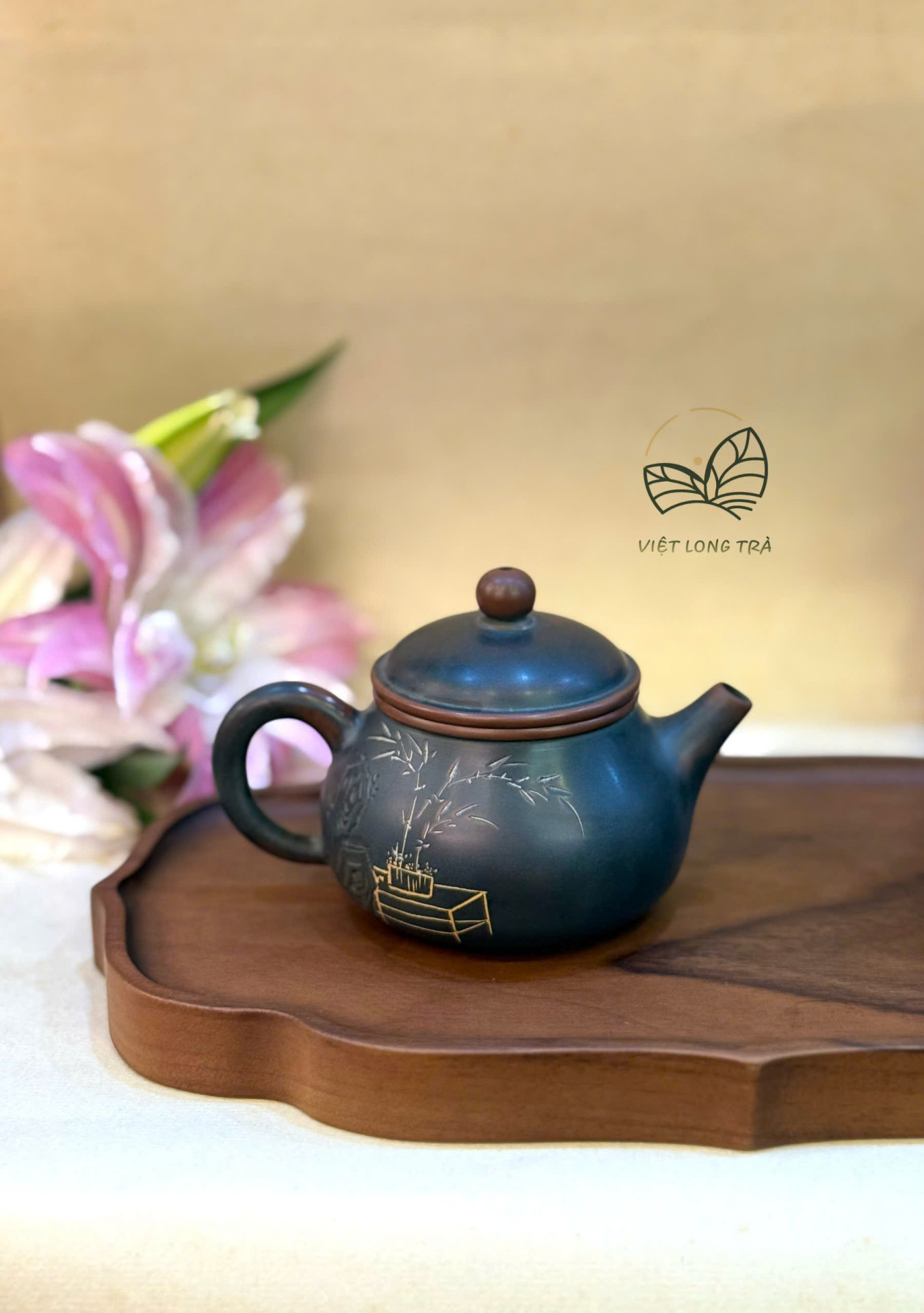 RONGTIAN ZHUJIE TEAPOT 150ML - NIXING CERAMIC - HANDMADE TEAPOT - ARTISAN HU DONGLI