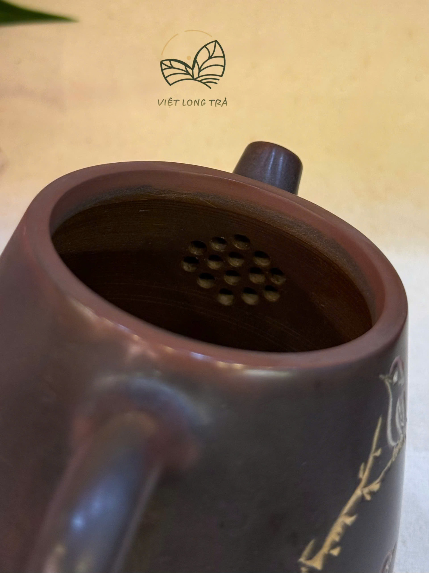 TALL SHIPIAO TEAPOT WITH BIRD-AND-FLOWER PAINTING - NIXING CERAMIC - 110ML - HANDMADE TEAPOT