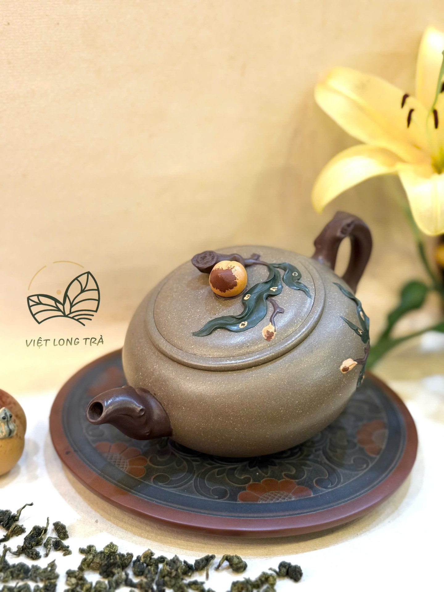 Ấm Trà Thạch Lựu Hồ - Chất đất thanh khôi đoạn nê - nghệ nhân Vương Phong Quân