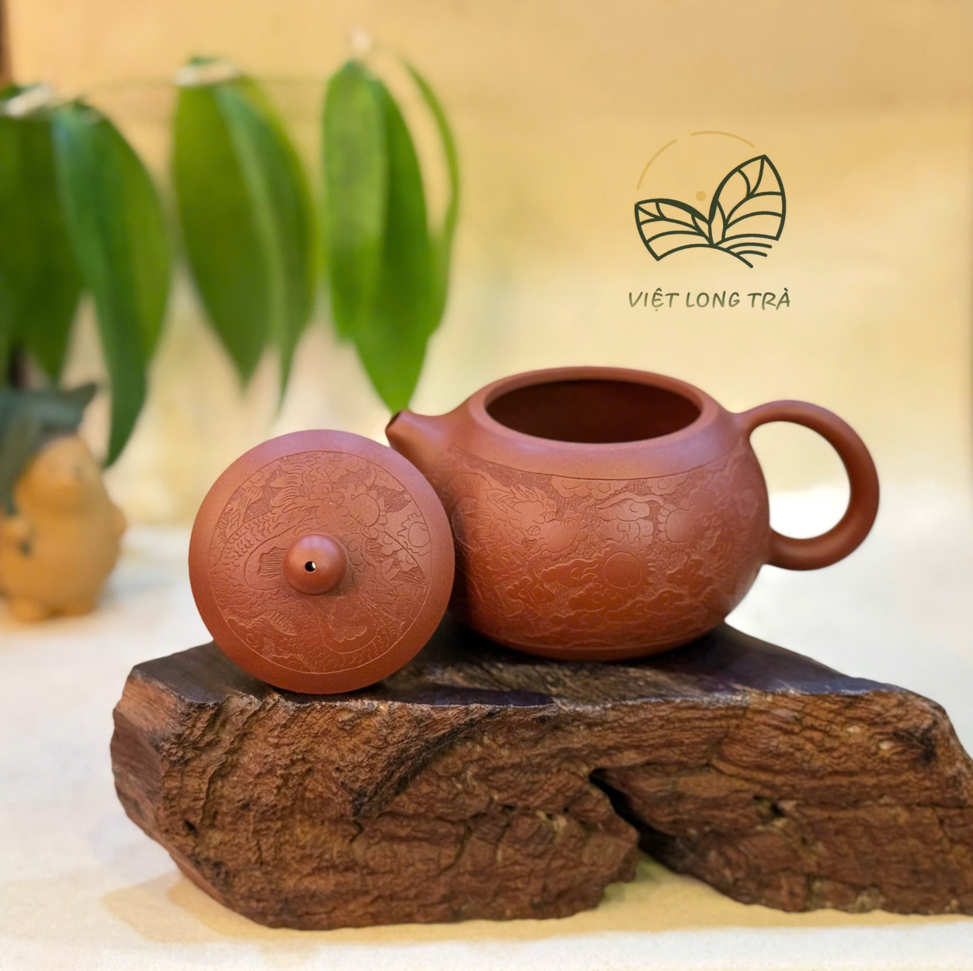 ẤM TỬ SA TÂY THI ĐẠI HỒNG BÀO HOẠ TIẾT RỒNG - DUNG TÍCH 240ML - NGHỆ NHÂN TƯỞNG GIA NGHIỆP