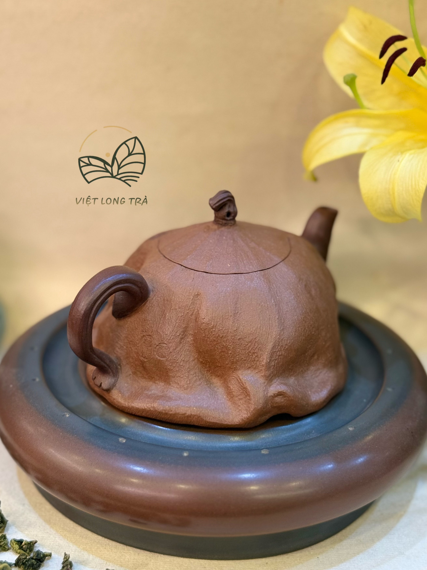 ZI SHA WARE DOUBLE LOTUS TEAPOT DUAN NI FEN JIANG CLAY 200ML - FULLY HANDMADE TEAPOT - ARTISAN DENG XILAN