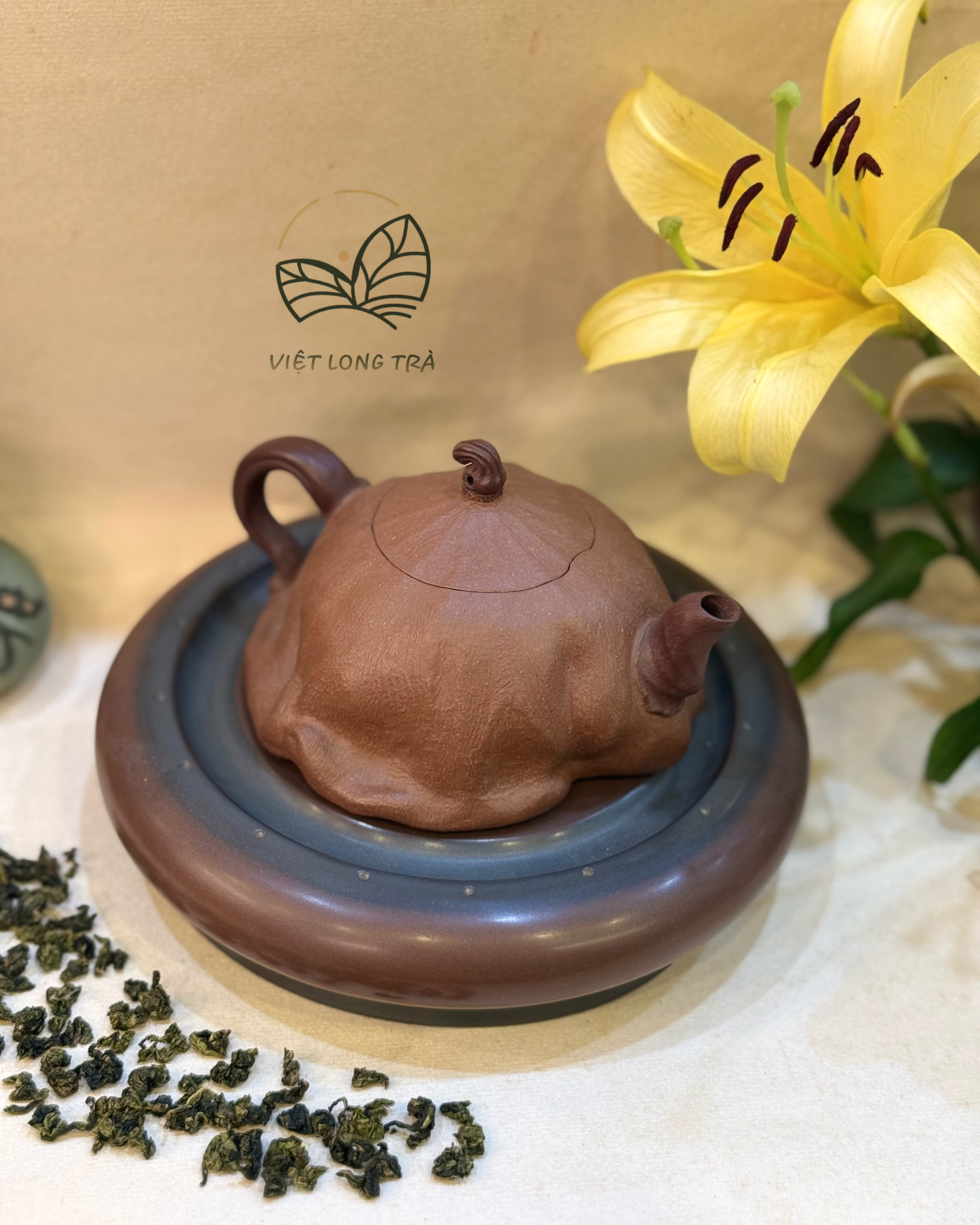 ZI SHA WARE DOUBLE LOTUS TEAPOT DUAN NI FEN JIANG CLAY 200ML - FULLY HANDMADE TEAPOT - ARTISAN DENG XILAN