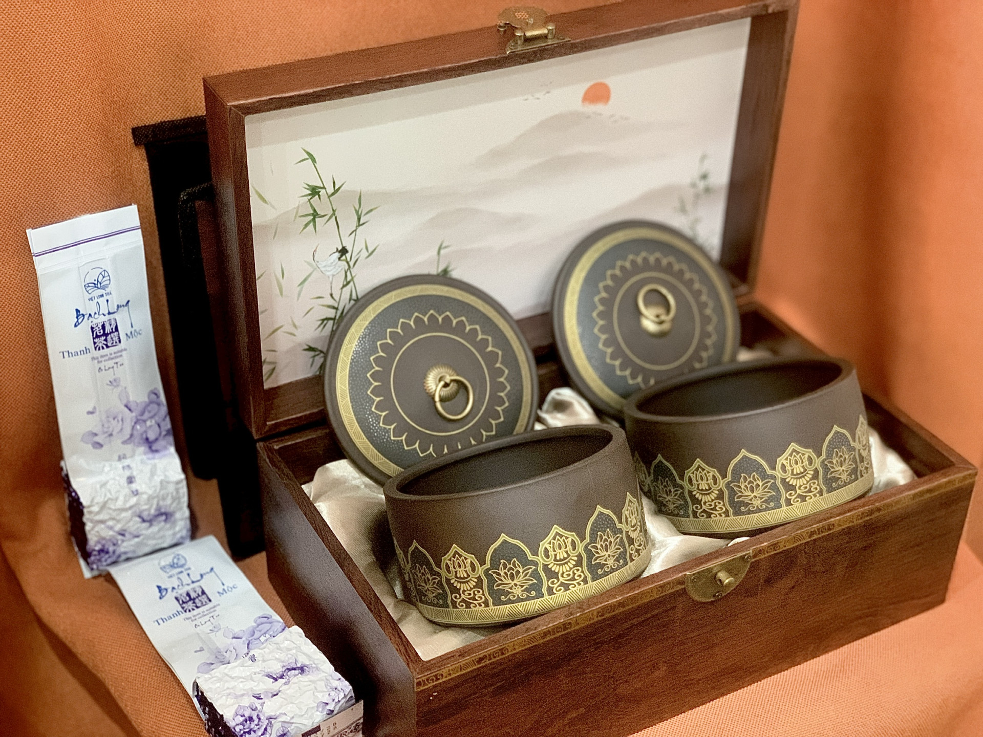 HỘP TRÀ QUÀ TẶNG NGUYỆT TRÚC (CHƯA BAO GỒM TRÀ)
