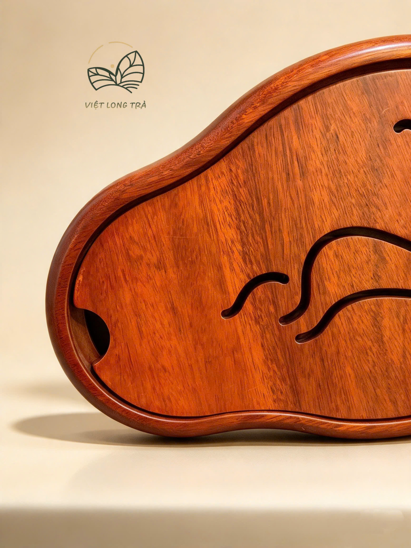 KHAY TRÀ HẢI ÂU - DÁNG ĐÁM MÂY - GỖ HƯƠNG - KÍCH THƯỚC 30.5X17.5X3.6 CM