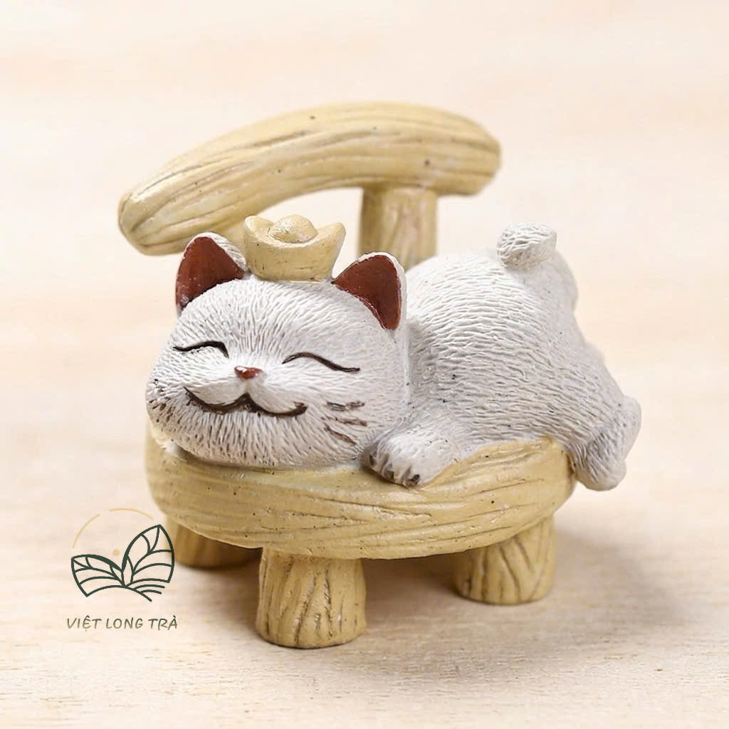 MÈO MAY MẮN TRANG TRÍ BÀN TRÀ - Ý NGHĨA PHONG THỦY