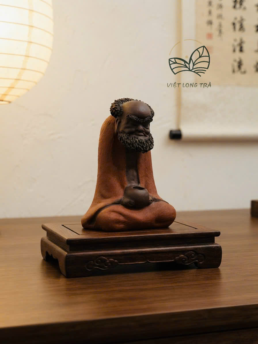 TƯỢNG CỤ ĐẠT MA NGỒI THIỀN - TRANG TRÍ BÀN TRÀ PHONG THỦY