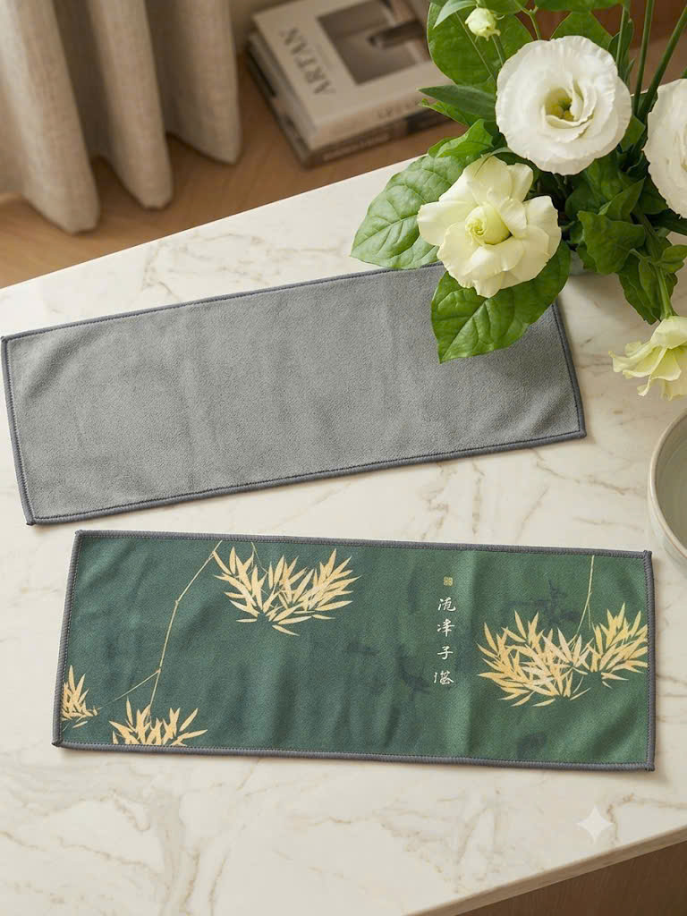 KHĂN LAU BÀN TRÀ HỌA TIẾT ĐA DẠNG - THẤM HÚT TỐT - KÍCH THƯỚC 28X10CM - PHỤ KIỆN BÀN TRÀ
