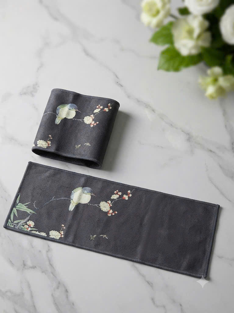 KHĂN LAU BÀN TRÀ HỌA TIẾT ĐA DẠNG - THẤM HÚT TỐT - KÍCH THƯỚC 28X10CM - PHỤ KIỆN BÀN TRÀ