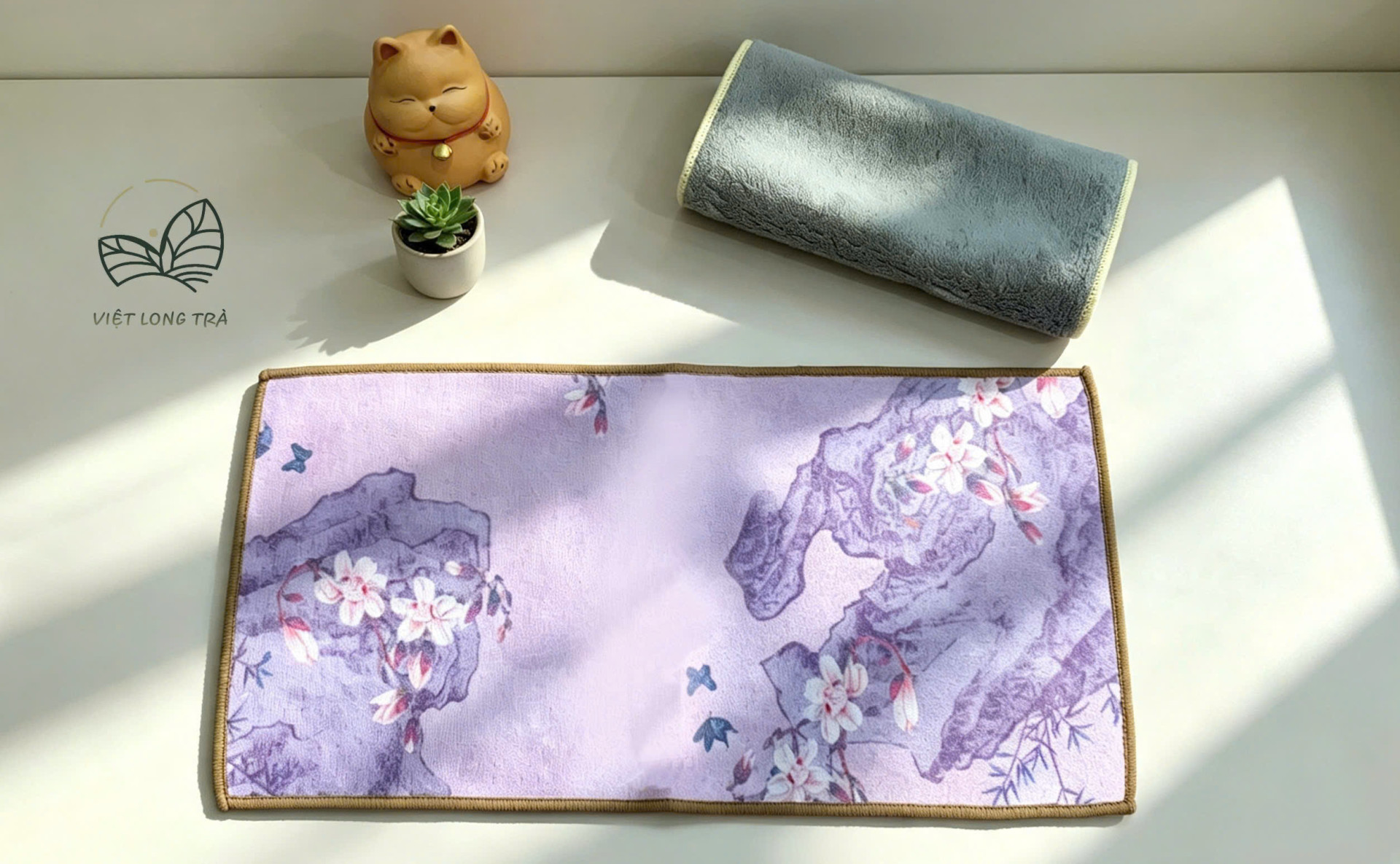 KHĂN LAU BÀN TRÀ SIZE LỚN 30X15CM - KHĂN TRẢI BÀN HỌA TIẾT SẮC NÉT