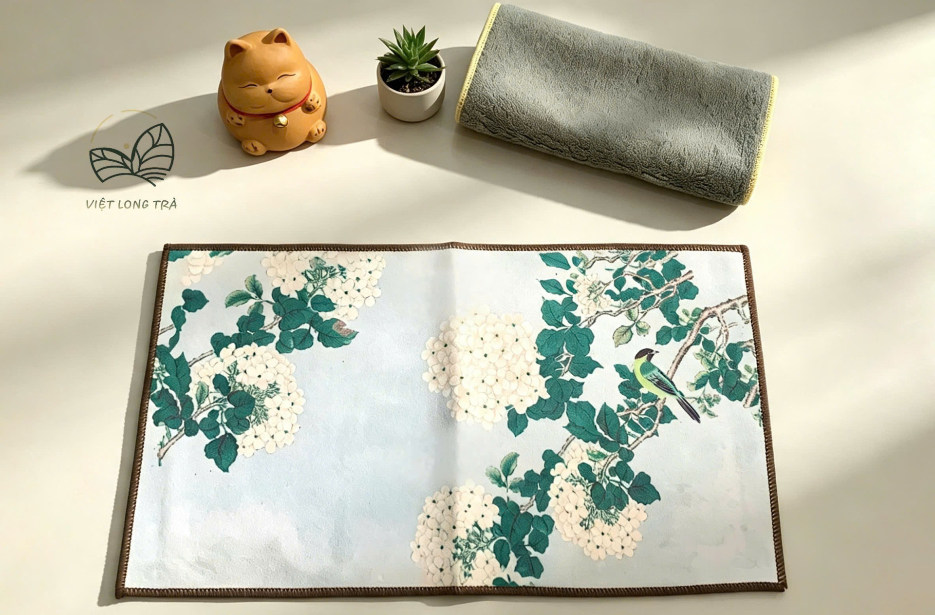 KHĂN LAU BÀN TRÀ SIZE LỚN 30X15CM - KHĂN TRẢI BÀN HỌA TIẾT SẮC NÉT