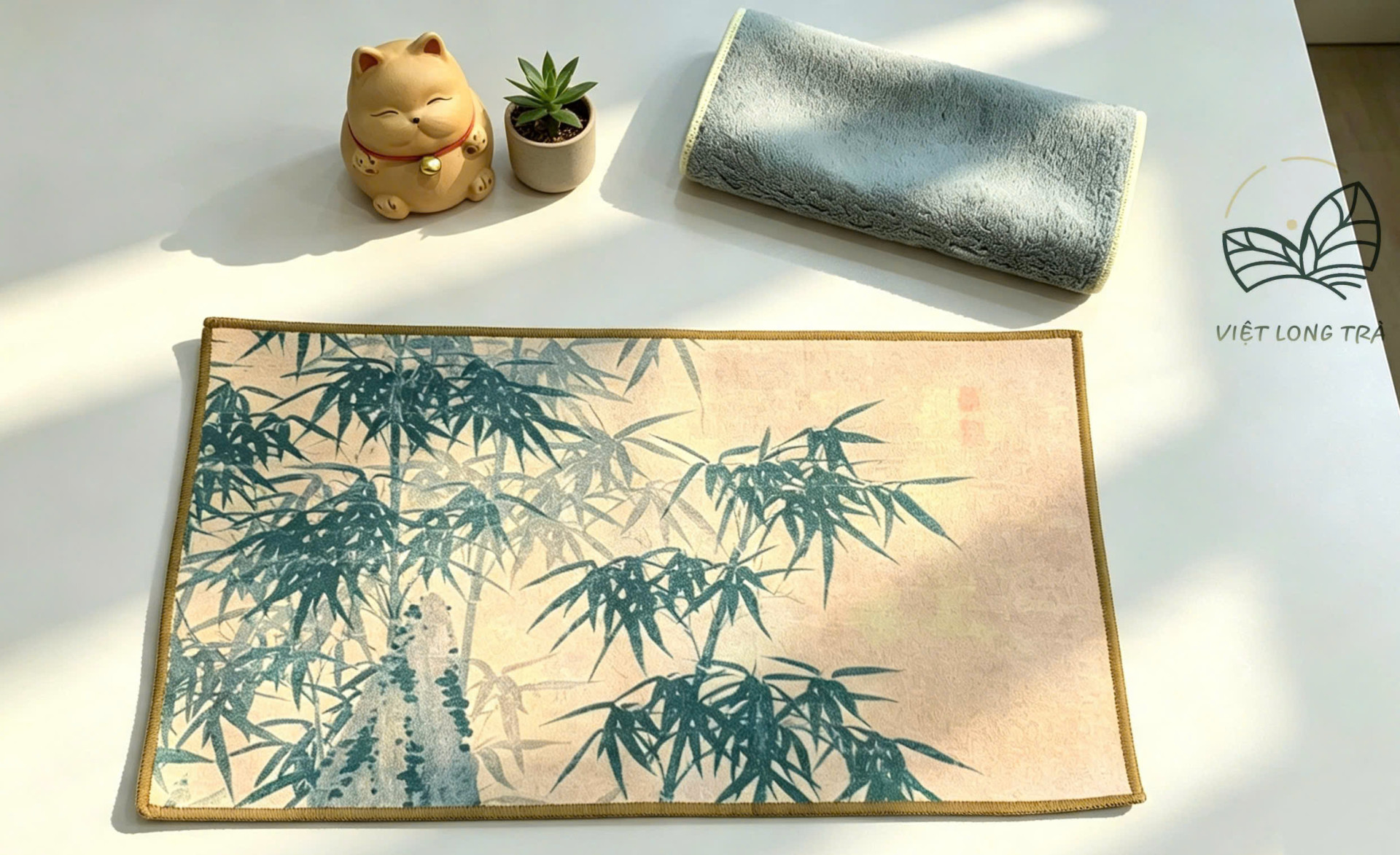 KHĂN LAU BÀN TRÀ SIZE LỚN 30X15CM - KHĂN TRẢI BÀN HỌA TIẾT SẮC NÉT