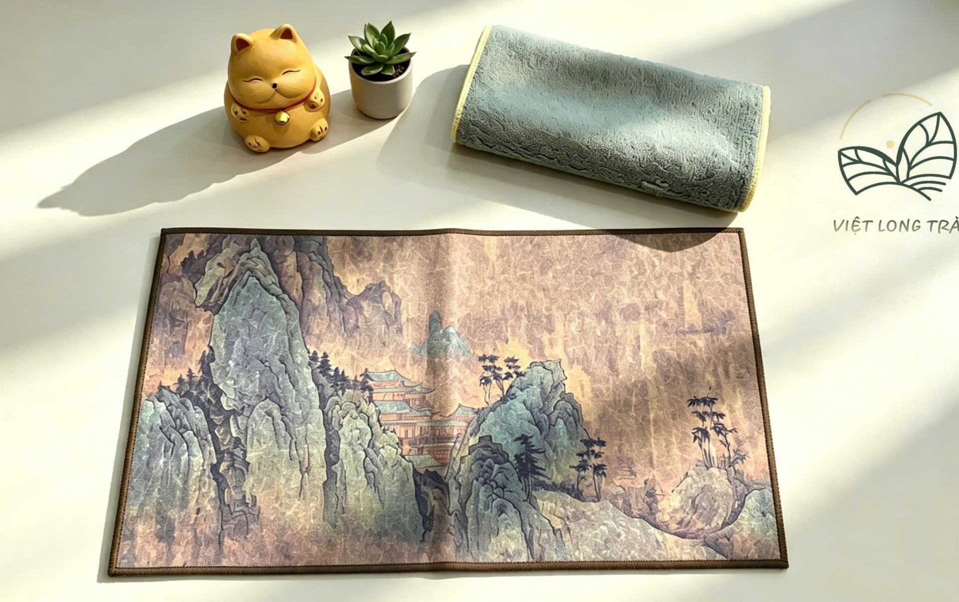 KHĂN LAU BÀN TRÀ SIZE LỚN 30X15CM - KHĂN TRẢI BÀN HỌA TIẾT SẮC NÉT