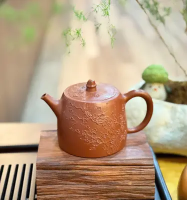 ẤM TRÀ HÁN ĐẠT MAI HOA - CHẤT ĐẤT ĐẠI HỒNG BÀO - DUNG TÍCH 300ML