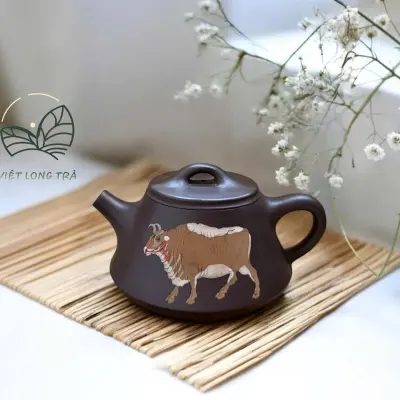 SHIPIAO TEAPOT IN AGED ZINI, NGƯU VẬN - CAPACITY 225ML - BEAUTIFUL TEAPOT - PERFECT POURING