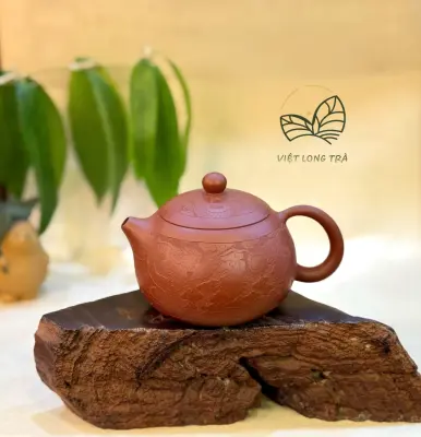 ẤM TỬ SA TÂY THI ĐẠI HỒNG BÀO HOẠ TIẾT RỒNG - DUNG TÍCH 240ML - NGHỆ NHÂN TƯỞNG GIA NGHIỆP