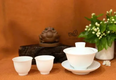 PLAIN WHITE TRANSLUCENT PORCELAIN BREWING GAIWAN - CAPACITY 175ML - GAIWAN
