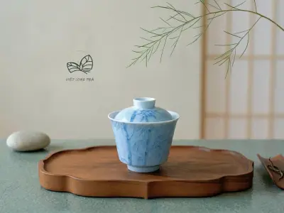 BREWING GAIWAN WITH RAISED BAMBOO MOTIF - CAPACITY 100ML - KUNGFU TEA - GAIWAN