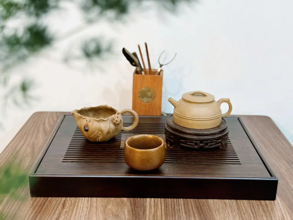 KHAY TRÀ TRE HUN KHÓI PHÚC MÃN THIÊN HẠ - SIZE TRUNG 35X25X4CM - CÓ BỆ THOÁT NƯỚC