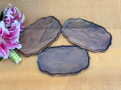 Walnut Tea Tray — Dimensions 27 × 15 cm — High Durability — Convenient Small Tea Tray