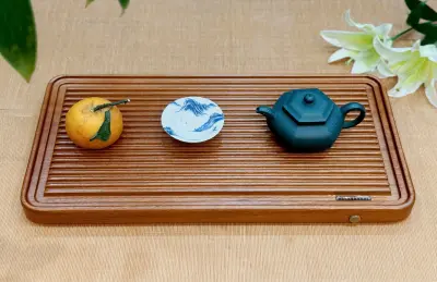 Slatted Tea Tray — Rosewood — Large Size — 50 × 25 cm