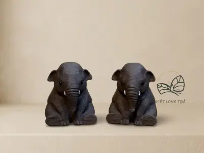 SMALL GREY ELEPHANT TEA TABLE PET - HANDMADE TEA PET