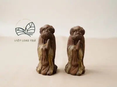 HANDMADE STATUE OF PATRIARCH BODHIDHARMA - FENG SHUI TEA TABLE ORNAMENT