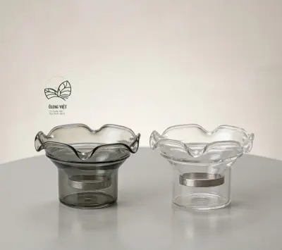 LỌC TRÀ THỦY TINH HỌA TIẾT HOA SEN - LƯỚI LỌC INOX 304 KHÔNG GỈ