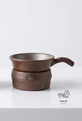 BỘ LỌC TRÀ GỐM NÊ HƯNG KHÂM CHÂU - CÓ QUAI ĐỐT TRÚC - LÀM THỦ CÔNG