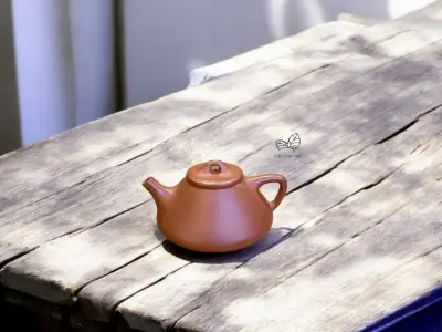 ZISHA TEAPOT, SHIPIAO SHAPE, ZHUNI CLAY — ARTISAN LIU TAO — 150ML — HANDMADE TEAPOT