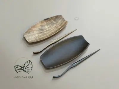 CUNG NHÃN TRÀ GỖ MUN - GỖ CẨM LAI- KÈM CÂY GẠT TRÀ  - DUNG CỤ TRÀ ĐẠO ĐẸP