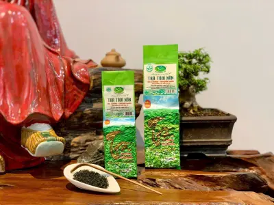 SHRIMP-BUD GREEN TEA - TAN CUONG THAI NGUYEN TEA - FINE NORTHERN TEA - 100g